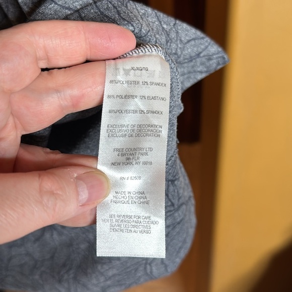 Free2B Gray Floral Fleece Lined Hooded Jacket w/ Thumbholes Size XL - Picture 7 of 12